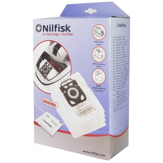 ​107412688 - lot de 4 sacs hygiene extreme elite king aspirateur nilfisk