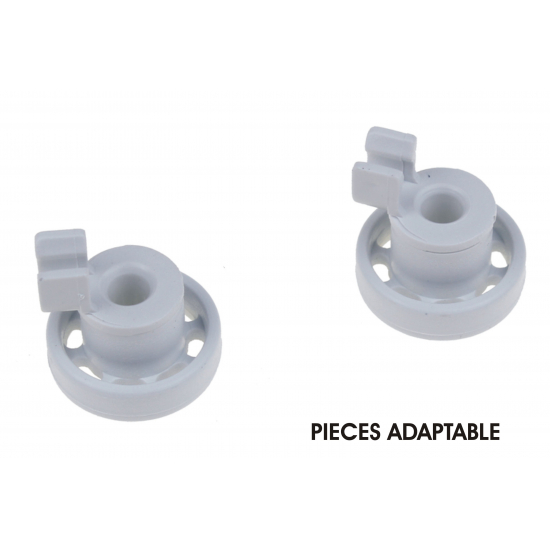 00424717 - kit 2 roulettes ADAPTABLE panier  lave vaisselle bosch siemens