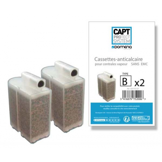 kit de 2 cassettes types B anticalcaire double centrale de repassage sans EMC DOMENA 500970813