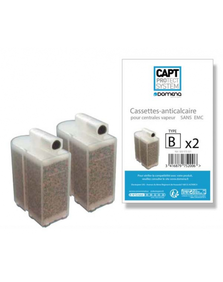 kit de 2 cassettes types B anticalcaire double centrale de repassage sans EMC DOMENA 500970813