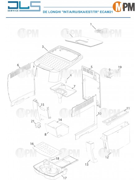 VUE ECLATEE DELONGHI ECAM21.117.W S11