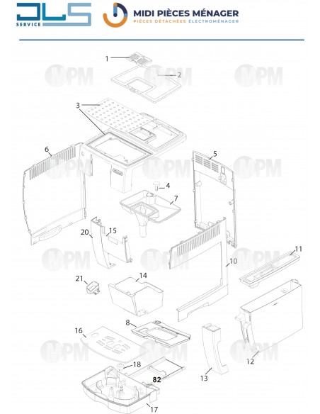 VUE ECLATEE DELONGHI ECAM23.463.B EX:4 S11