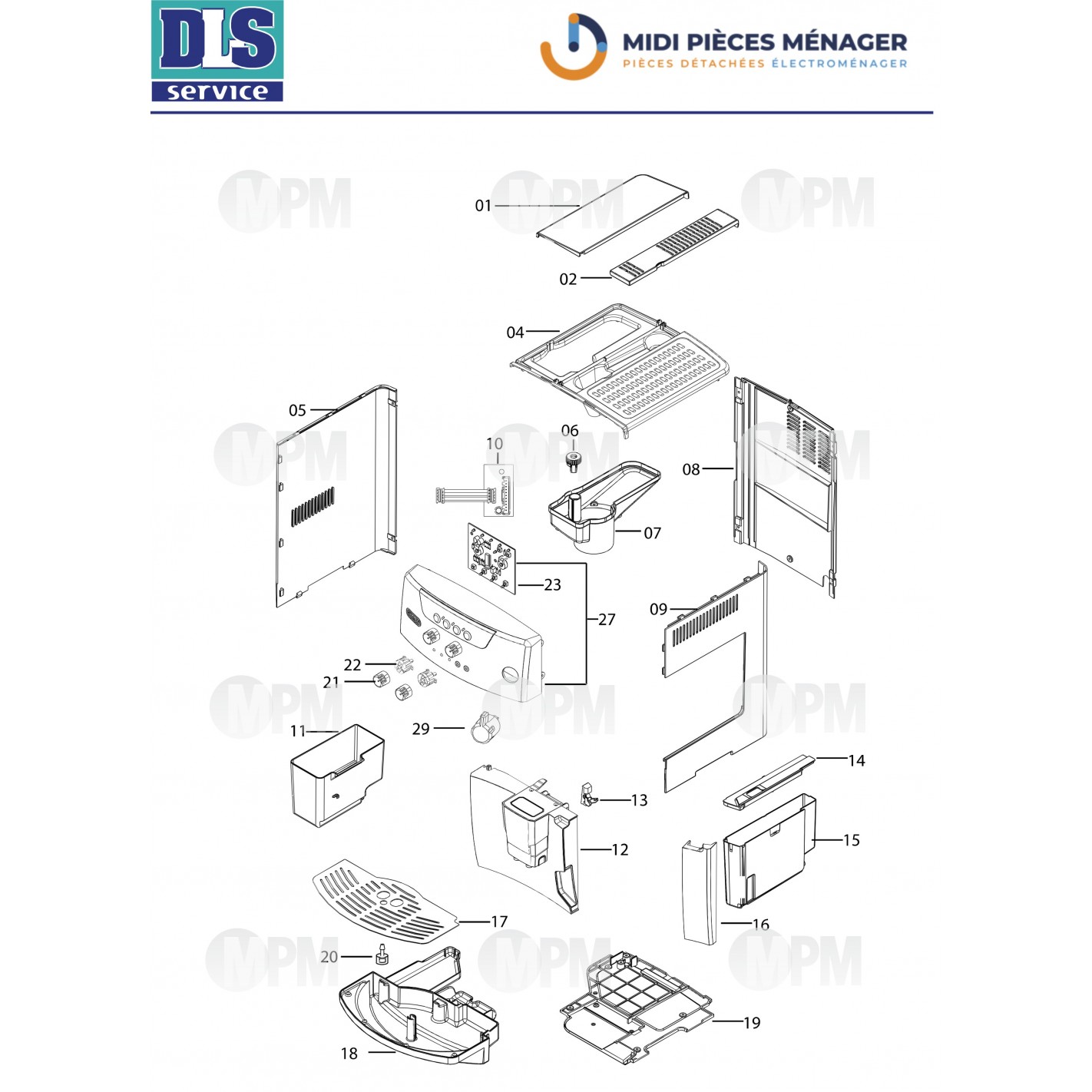 grille filtre infuseur robot cafe delonghi magnifica 5332139200