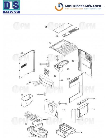 VUE ECLATEE DELONGHI ESAM03.120.S EX:1