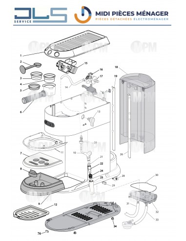 VUE ECLATEE DELONGHI EC785.BG - MIDI PIECES MENAGER