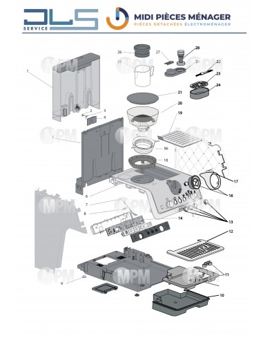 VUE ECLATEE DELONGHI EC9155.MB - MIDI PIECES MENAGER