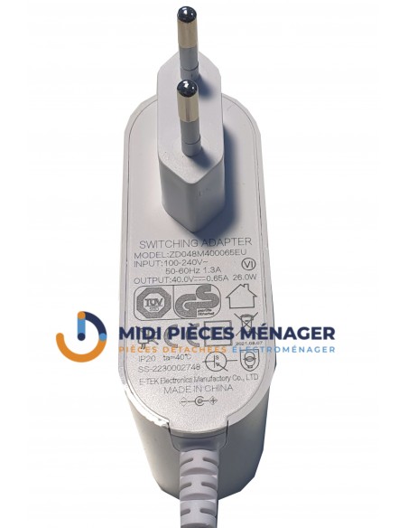 CHARGEUR POUR ASPIRATEUR X-O ROWENTA SS-2230002748 CHARGEUR POUR ASPIRATEUR X-O ROWENTA SS-2230002748