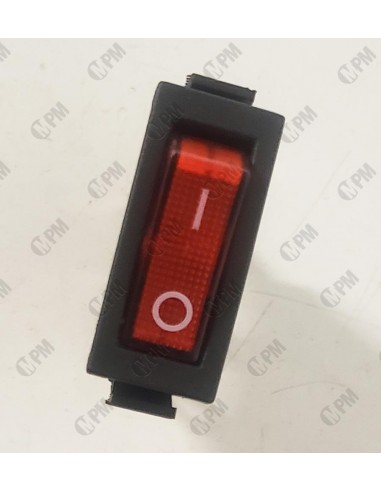 Interrupteur 220V 15A 11x30MM unipolaire lumière rouge - 0000335