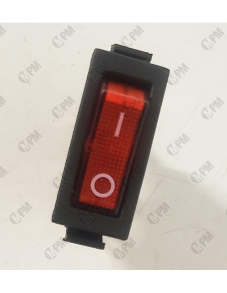 Interrupteur 220V 15A 11x30MM unipolaire lumière rouge - 0000335