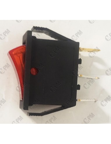 Interrupteur 220V 15A 11x30MM unipolaire lumière rouge - 0000335
