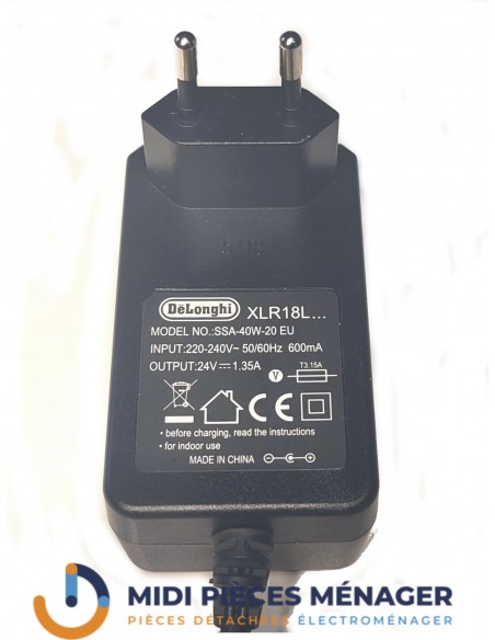 chargeur aspirateur balai colombina XLR delonghi 5519210571