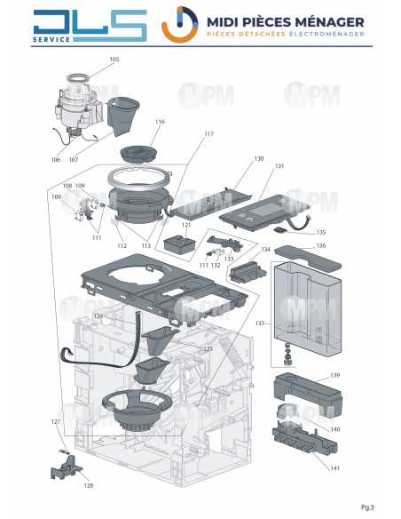 VUE ECLATEE DELONGHI EXAM440.55.W S11 RIVELIA MIDI PIECES MENAGER