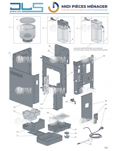 VUE ECLATEE DELONGHI RIVELIA FEB4455.BG S11MIDI PIECES MENAGER