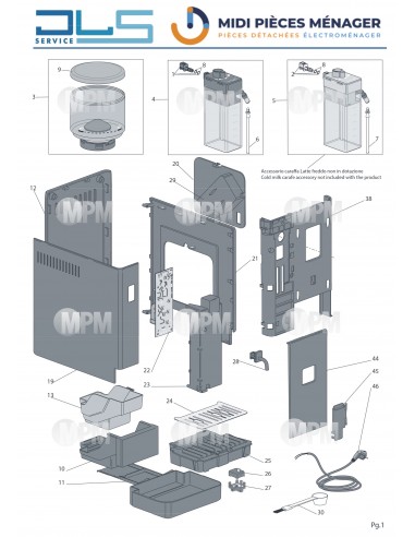 VUE ECLATEE DELONGHI EXAM440.55.W S11 RIVELIA MIDI PIECES MENAGER