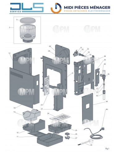 VUE ECLATEE CAFETIERE DELONGHI RIVELIA EXAM440.35