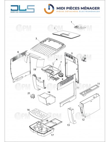 VUE ECLATEE DELONGHI ECAM220.31.SSB S11