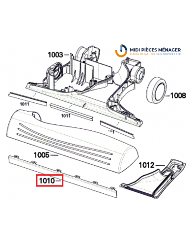 levre d'etancheite anterieure brosseur kobold EB370 vorwerk 32094