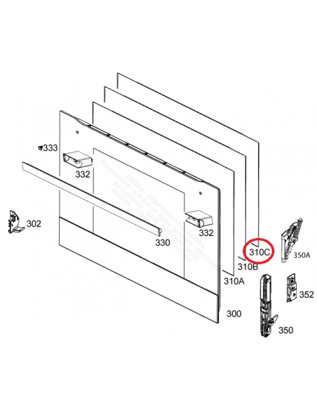 VITRE INTERIEURE POUR FOUR ELECTROLUX 339672802/8