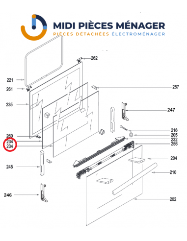 GLACE INTERMEDIAIRE POUR FOUR BRANDT AS0053977