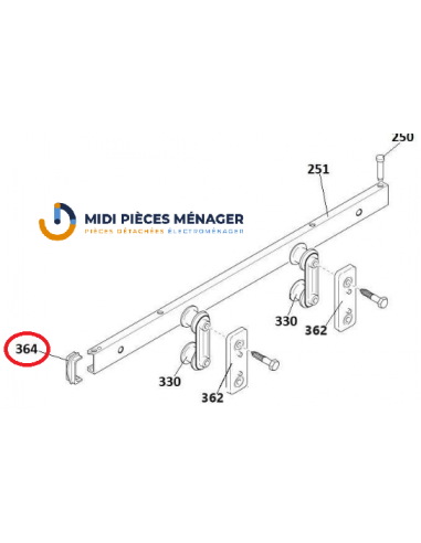 BUTEE DE GLISSIERE POUR LAVE VAISSELLE HAIER 41050555