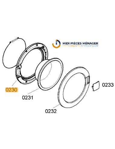 CADRE INTERIEUR DE HUBLOT POUR LAVE LINGE SIEMENS 00439674