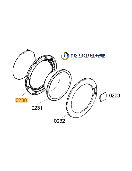 CADRE INTERIEUR DE HUBLOT POUR LAVE LINGE SIEMENS 00439674