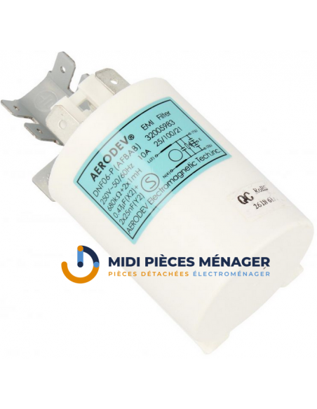 CONDENSATEUR ANTIPARASITE 0,47MF + 2 X 25NF POUR LAVE LINGE CONDENSATEUR ANTIPARASITE 0,47MF + 2 X 25NF POUR LAVE LINGE