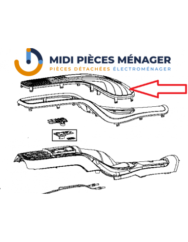 FLASQUE SUPERIEURE ORANGE POUR ASPIRATEUR ROWENTA RS-2230001883