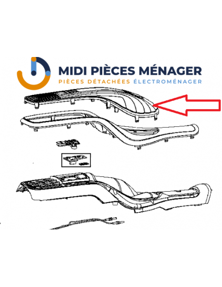 FLASQUE SUPERIEURE ORANGE POUR ASPIRATEUR ROWENTA RS-2230001883