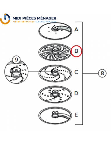 Disque à raper extra fin Kenwood KAH647 et...