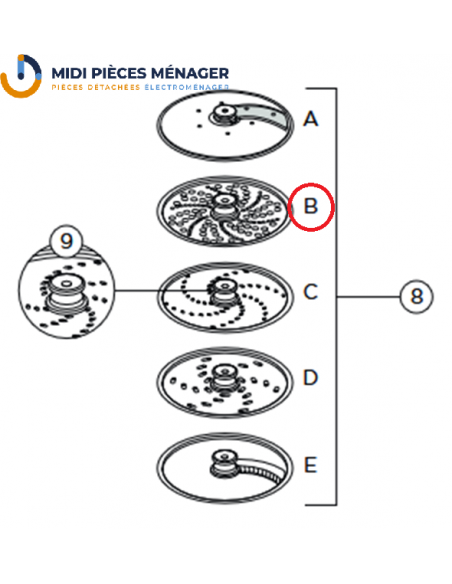 Disque à raper extra fin Kenwood KAH647 et KAH65 KW715906