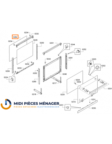 VITRE INTERIEURE POUR FOUR BOSCH 00771871