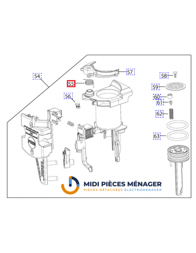 ressort groupe infuseur ECAM pour cafetiere delonghi 6113210131