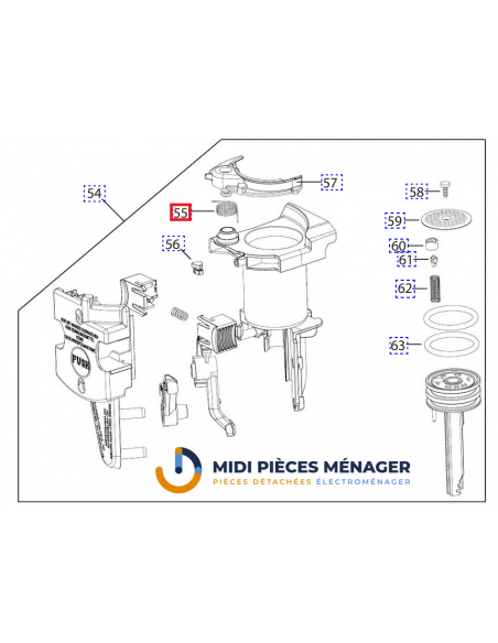 ressort groupe infuseur ECAM pour cafetiere delonghi 6113210131 ressort groupe infuseur ECAM pour cafetiere delonghi 6113210131