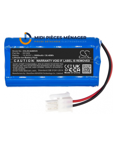 14,8V-2600MAH ACCU LI-ION COMPATIBLE POUR ASPIRATEUR ROBOT