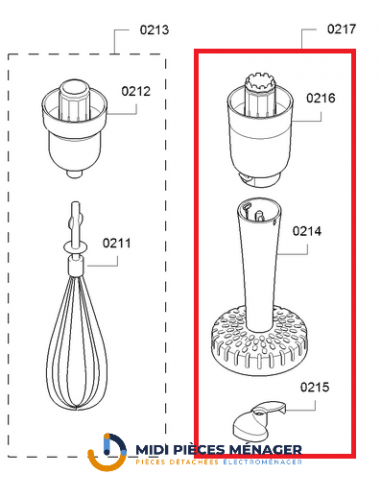 Pied presse-purée pour mixeur plongeant BOSCH 00753479