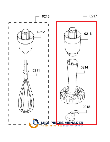 Pied presse-purée pour mixeur plongeant BOSCH 00753479