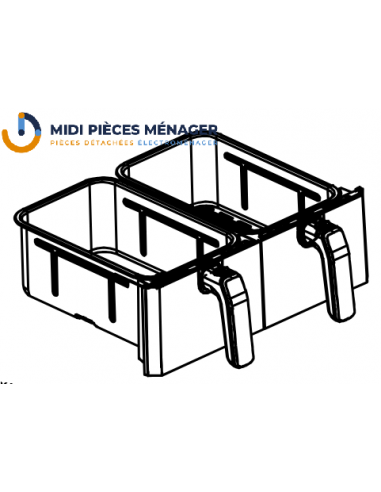 KIT 2 CONTAINERS BLACK/METAL POUR AIRFRYER KENWOOD ARIETE AS00003693