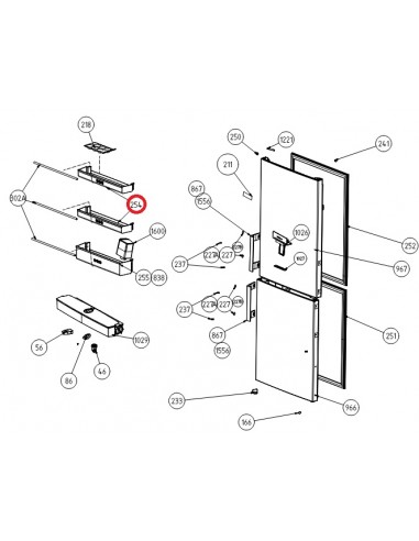 BALCONNET DE PORTE POUR REFRIGERATEUR BEKO...