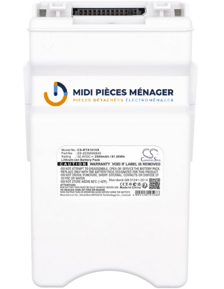 Batterie li-ion ORIGINE POUR ASPIRATEUR ROWENTA SS-2230002640 Batterie li-ion ORIGINE POUR ASPIRATEUR ROWENTA SS-2230002640