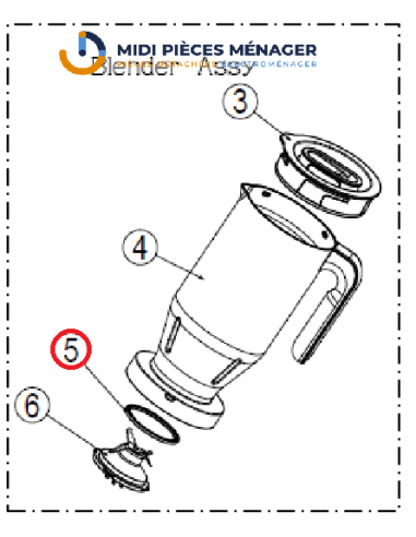 JOINT POUR EMBASE DE MIXER BRAUN 7322010434