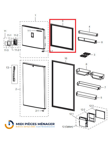 JOINT POUR REFRIGERATEUR SAMSUNG DA9713594K