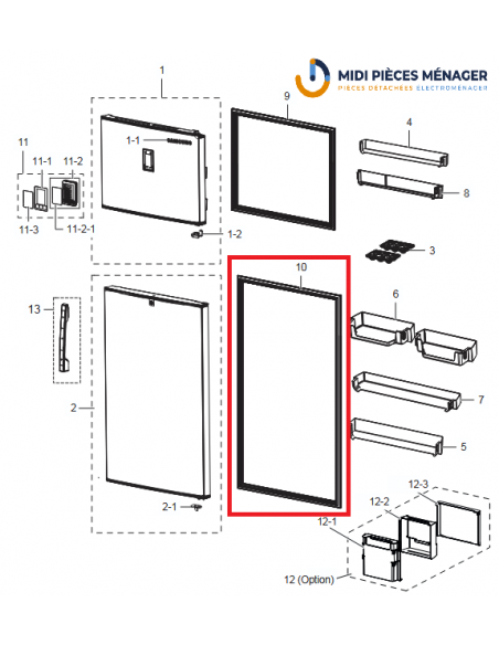 JOINT POUR REFRIGERATEUR SAMSUNG DA9713594L