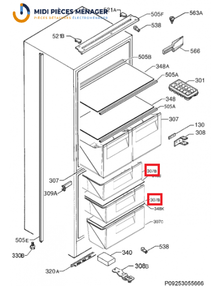 TIROIR CONGELATEUR DU HAUT POUR REFRIGERATEUR ELECTROLUX 8083451040