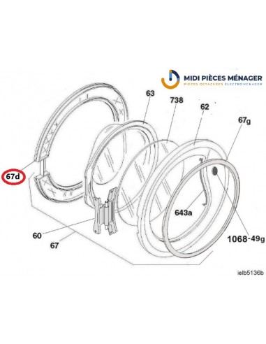 CADRE INTERIEUR HUBLOT NOIR POUR LAVE LINGE...