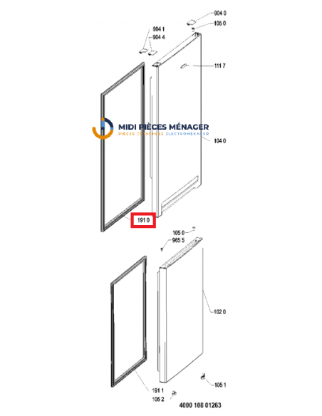 JOINT MAGNETIQUE BLANC POUR REFRIGERATEUR WHIRLPOOL C00536743