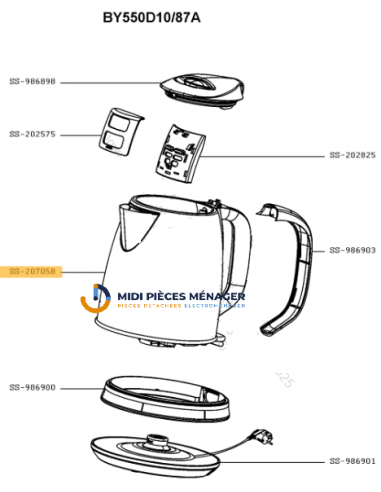 BOUILLOIRE SUBITO SELECT MOULINEX SS-207058