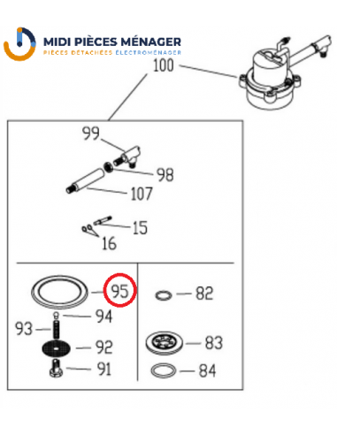 JOINT DE PORTE FILTRE POUR CAFETIERE ARIETE AT4055590100