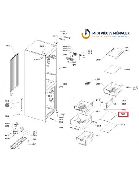 CLAYETTE VERRE POUR REFRIGERATEUR INDESIT WHIRLPOOL 481010668655