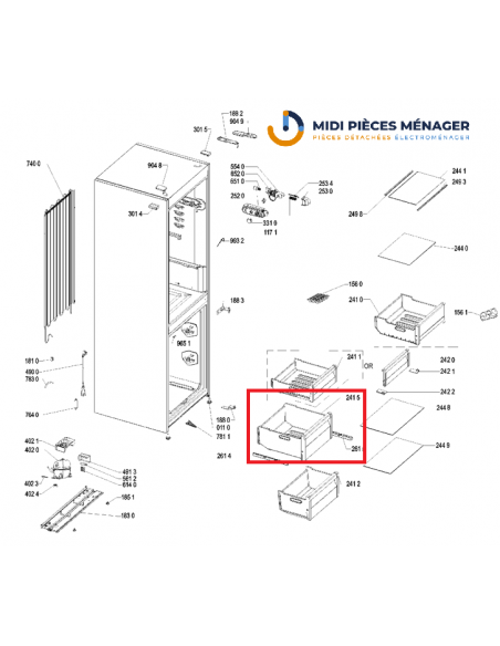 TIROIR FREEZER XXL POUR REFRIGERATEUR INDESIT WHIRLPOOL 481010694095 TIROIR FREEZER XXL POUR REFRIGERATEUR INDESIT WHIRLPOOL 481010694095